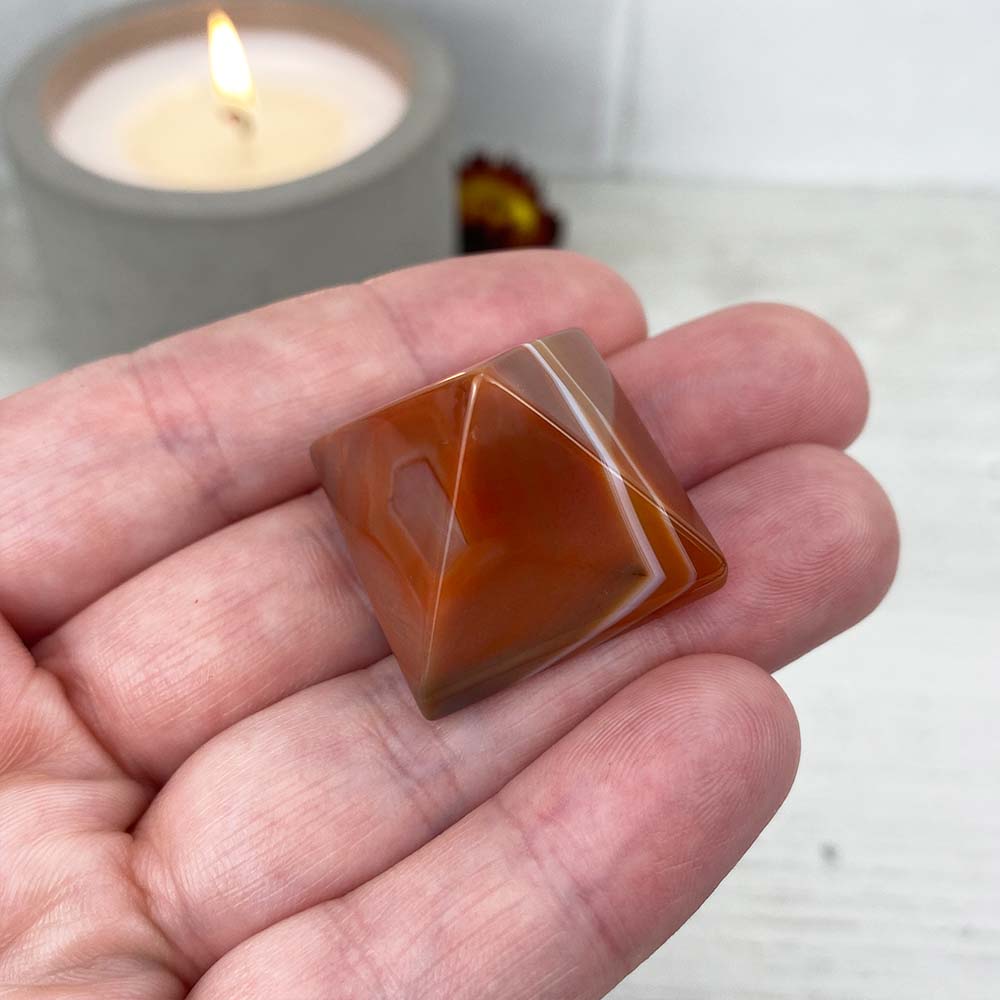 Polished Carnelian Pyramid Carvings