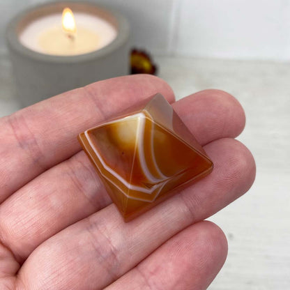 Polished Carnelian Pyramid Carvings