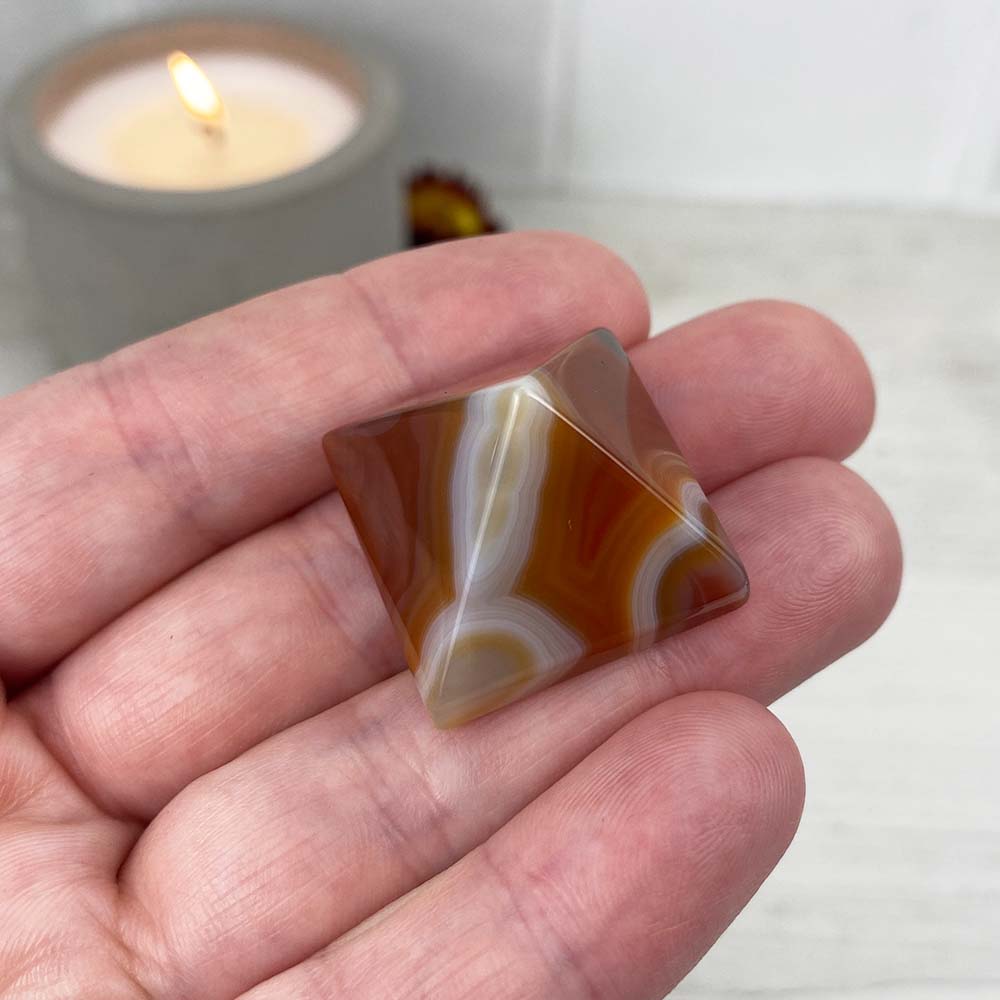 Polished Carnelian Pyramid Carvings