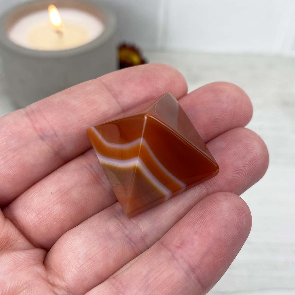 Polished Carnelian Pyramid Carvings