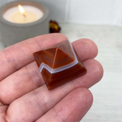 Polished Carnelian Pyramid Carvings