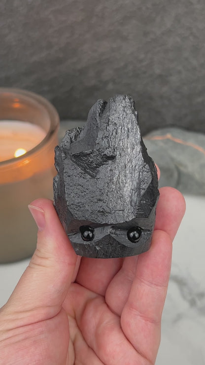 Natural Shungite Hedgehog Carving
