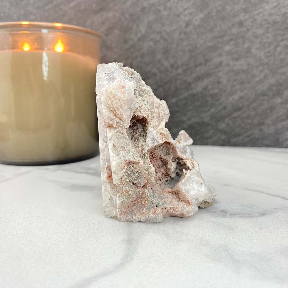 Pyrite On Calcite With Galena Specimen