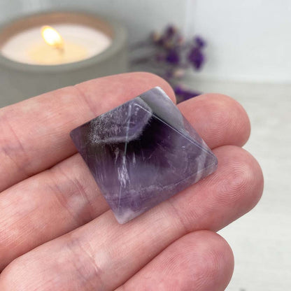 Polished Chevron (Dream) Amethyst Crystal Pyramid Carvings