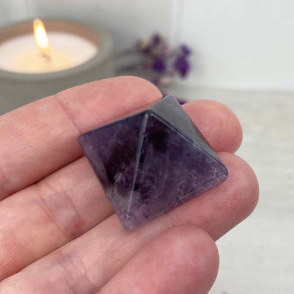 Polished Chevron (Dream) Amethyst Crystal Pyramid Carvings