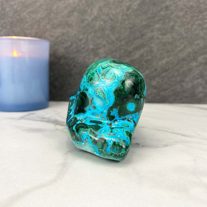 Polished Chrysocolla and Malachite Freeform