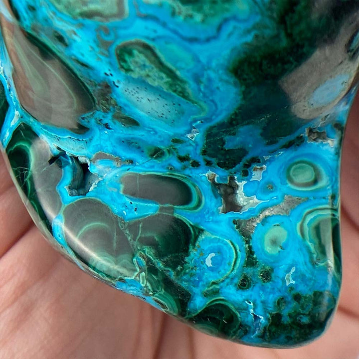 Polished Chrysocolla and Malachite Freeform