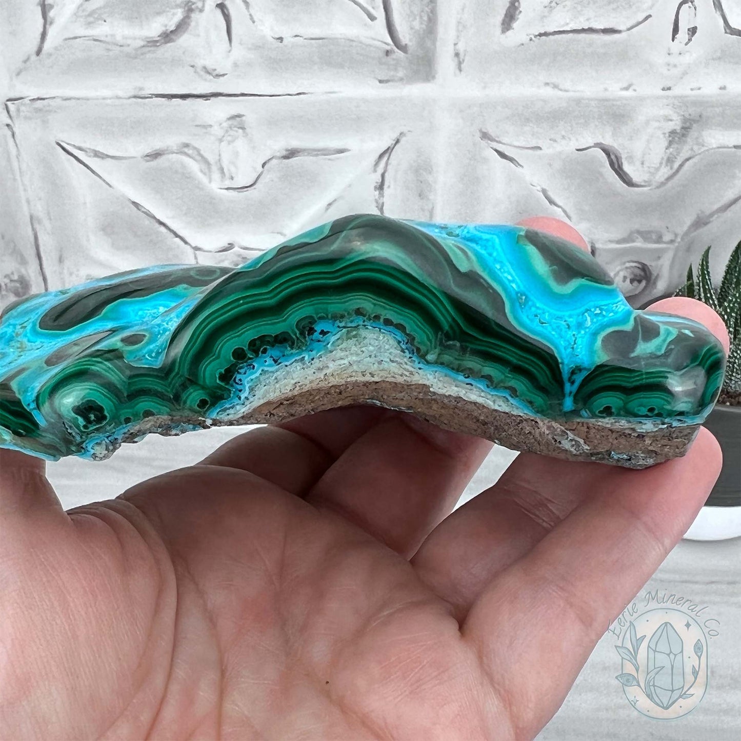 Polished Natural Chrysocolla and Malachite Freeform