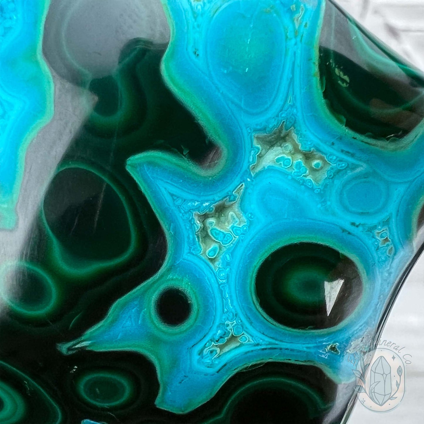 Polished Natural Chrysocolla and Malachite Freeform