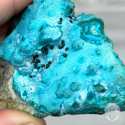 Chrysocolla and Malachite Specimen on Stand