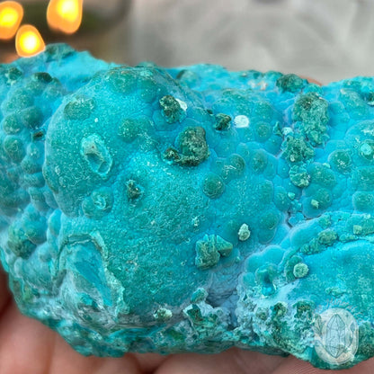 Chrysocolla and Malachite Specimen on Stand
