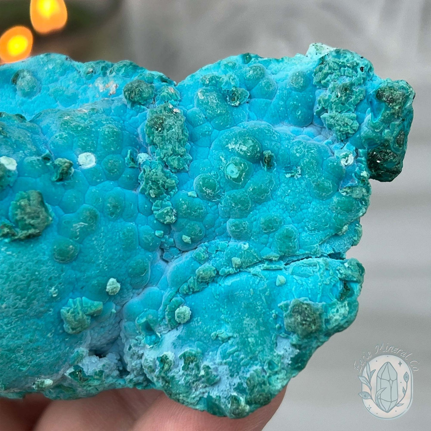 Chrysocolla and Malachite Specimen on Stand