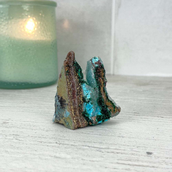 Crystallized Druzy Chrysocolla and Malachite Specimen