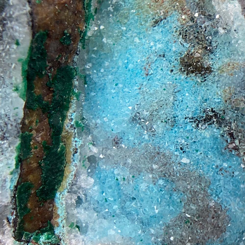 Crystallized Druzy Chrysocolla and Malachite Specimen