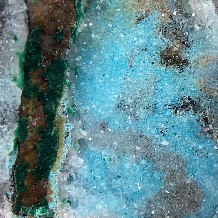 Crystallized Druzy Chrysocolla and Malachite Specimen