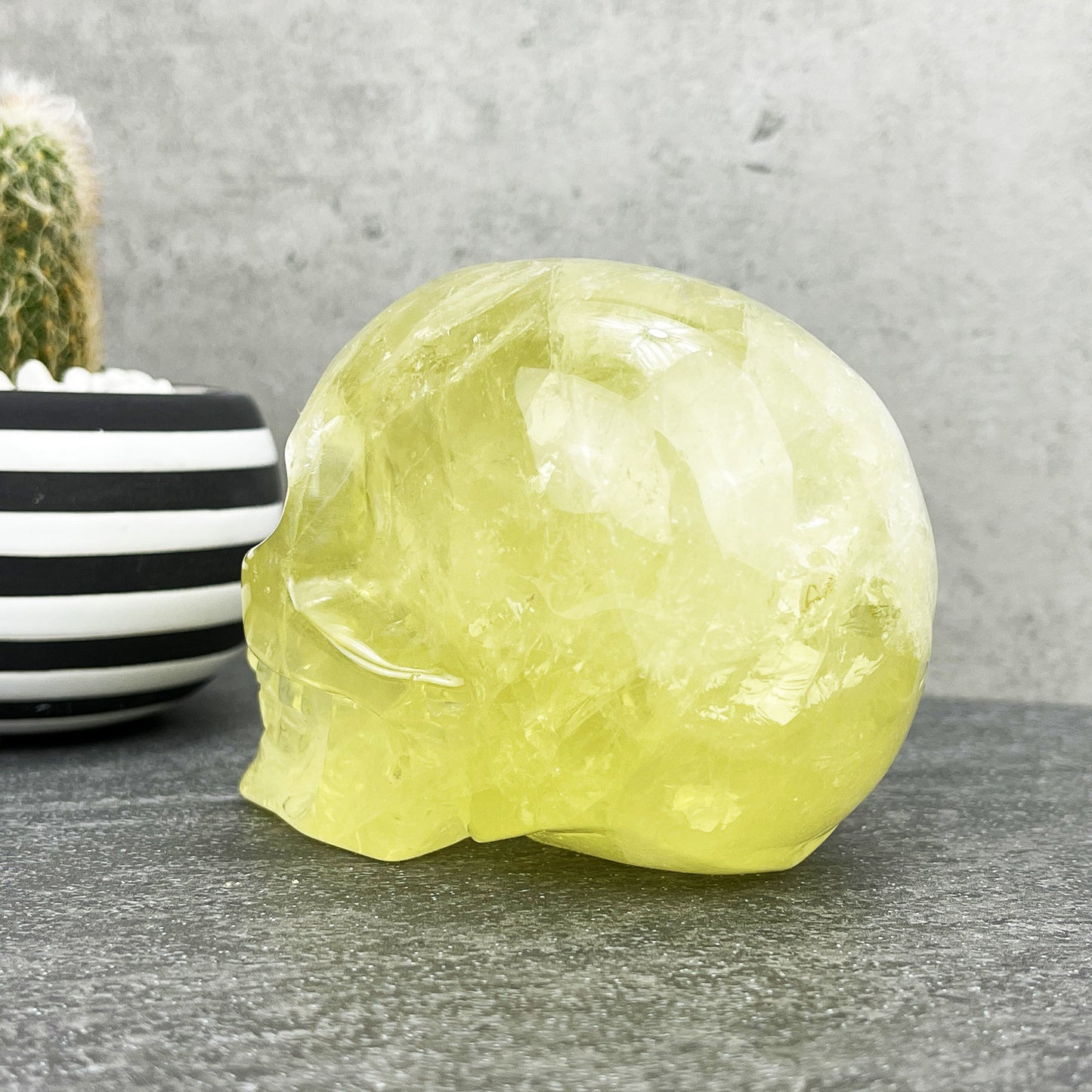 citrine crystal skull carving