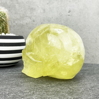 citrine crystal skull carving