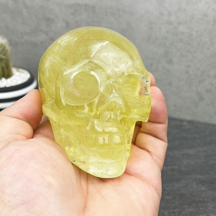 citrine crystal skull carving