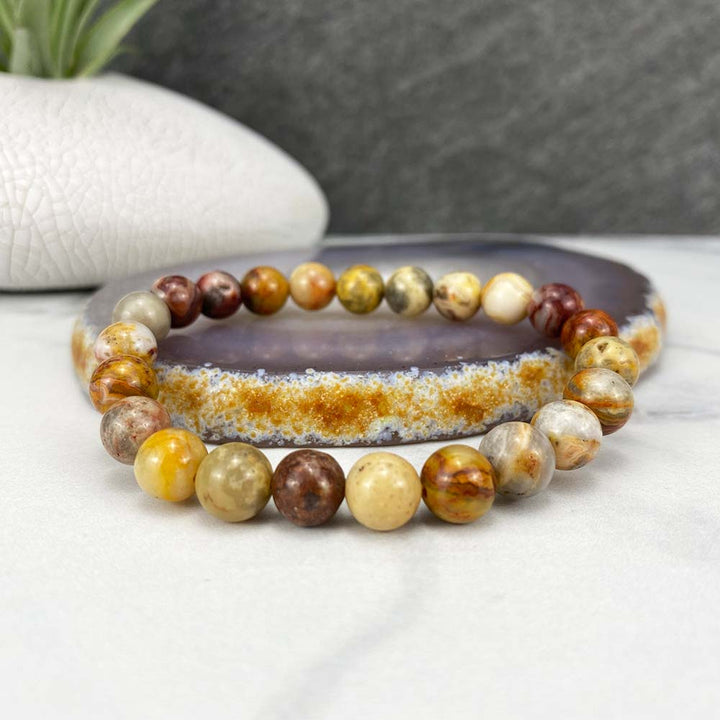 Crazy Lace Agate Stretch Bracelet