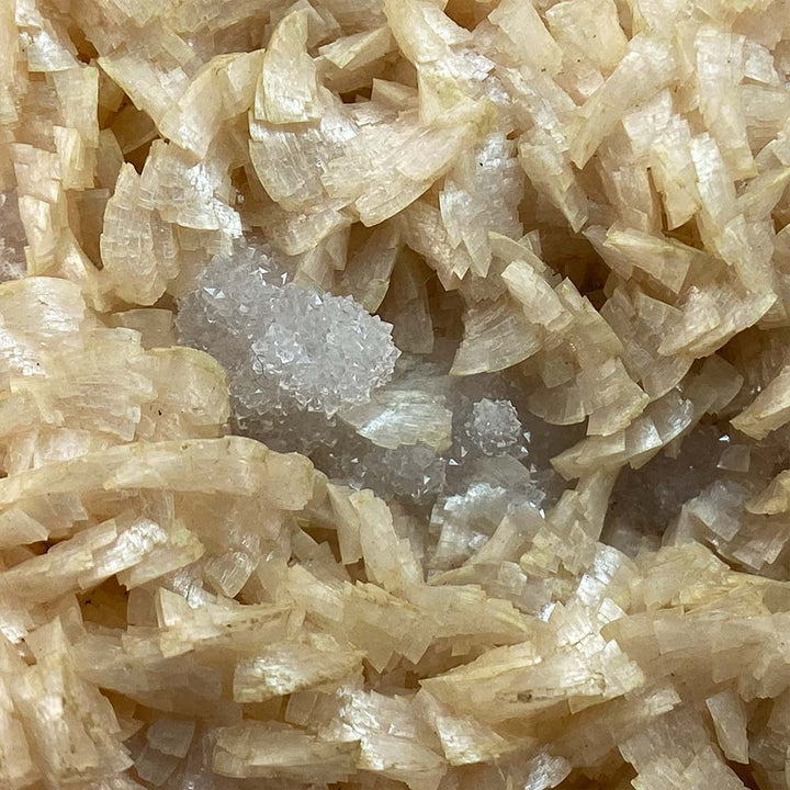 Natural Dolomite on Druzy Quartz Specimen