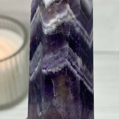 Polished Chevron (Dream) Amethyst Tower