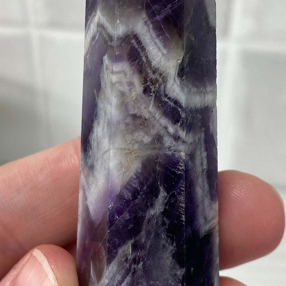 Polished Chevron (Dream) Amethyst Tower