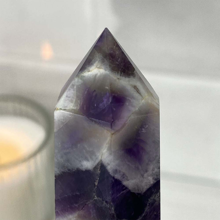 Polished Chevron (Dream) Amethyst Tower