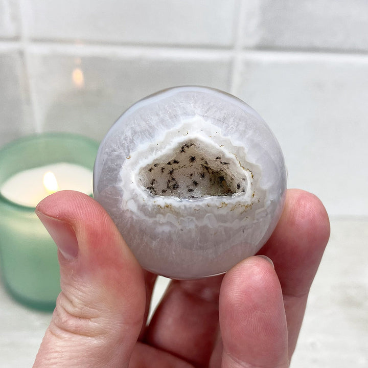 Polished Druzy Agate Sphere