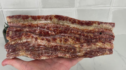 Polished Pork Stone (Red Banded Calcite) Specimen Slab