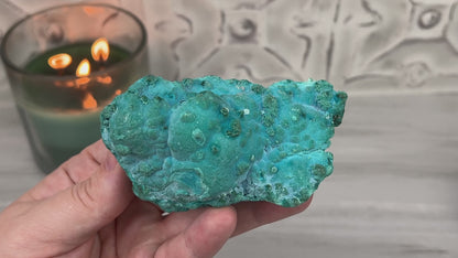 Chrysocolla and Malachite Specimen on Stand