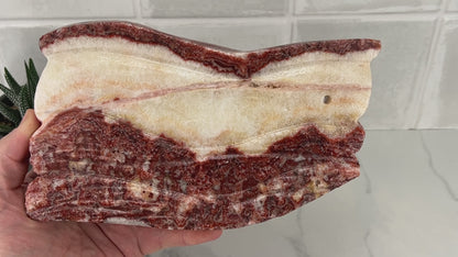 Polished Pork Stone (Red Banded Calcite) Specimen Slab