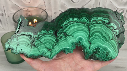 Polished .60" Thick Malachite Specimen Slab