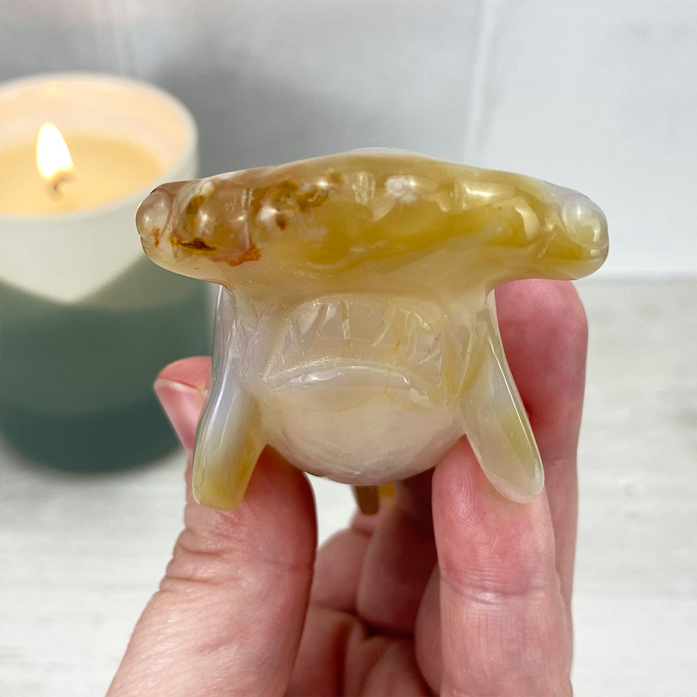 Polished Flower Agate Hammerhead Shark