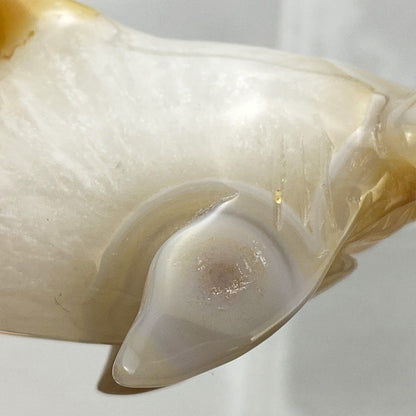 Polished Flower Agate Hammerhead Shark