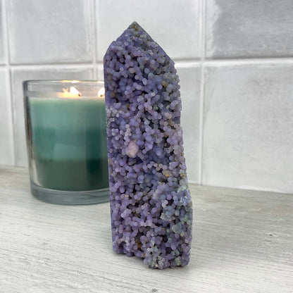 Natural Purple Grape Agate Tower
