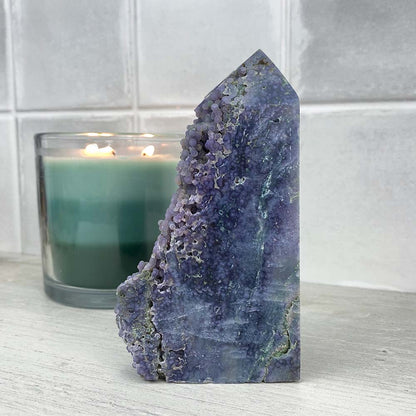 Natural Purple Grape Agate Tower