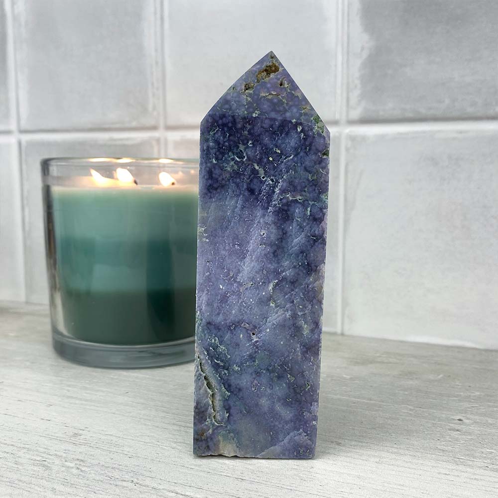 Natural Purple Grape Agate Tower