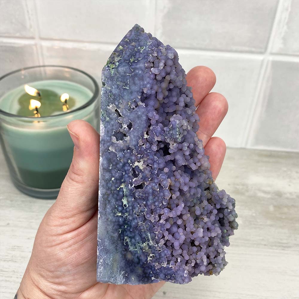 Natural Purple Grape Agate Tower
