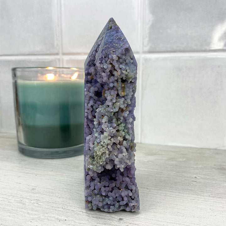 Natural Purple Grape Agate Tower