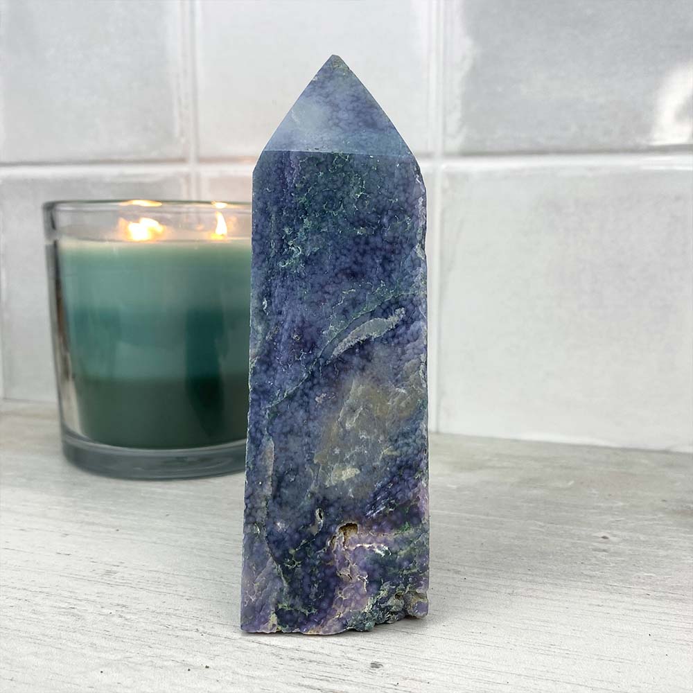 Natural Purple Grape Agate Tower
