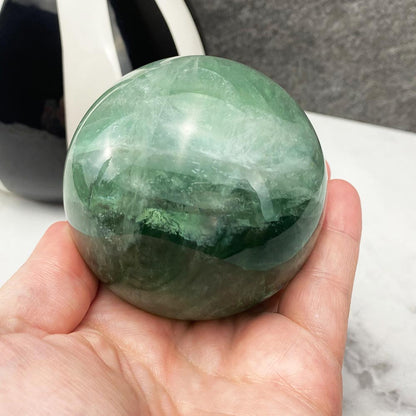 Green Fluorite Crystal Sphere