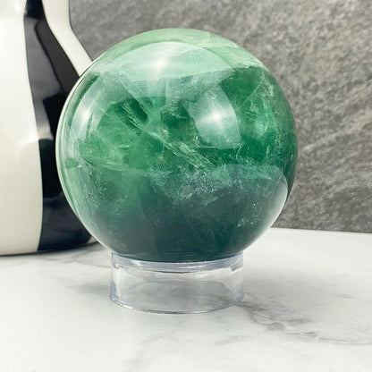 Green Fluorite Crystal Sphere
