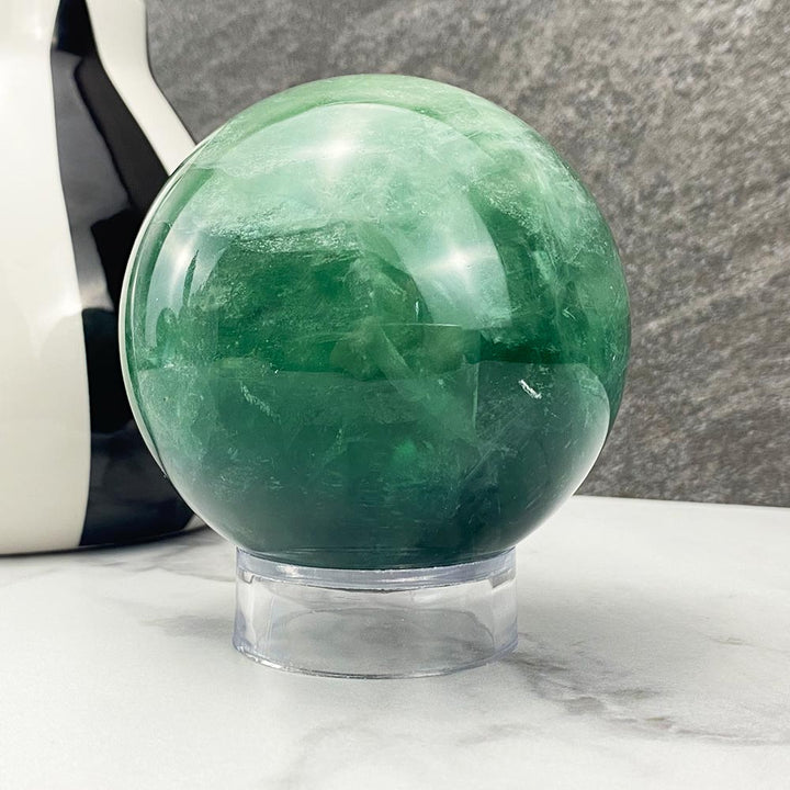 Green Fluorite Crystal Sphere