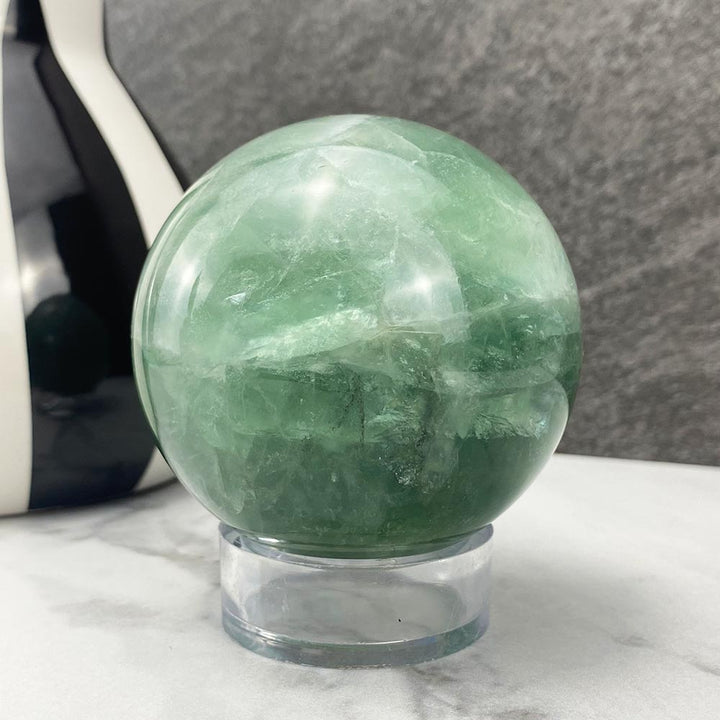 Green Fluorite Crystal Sphere