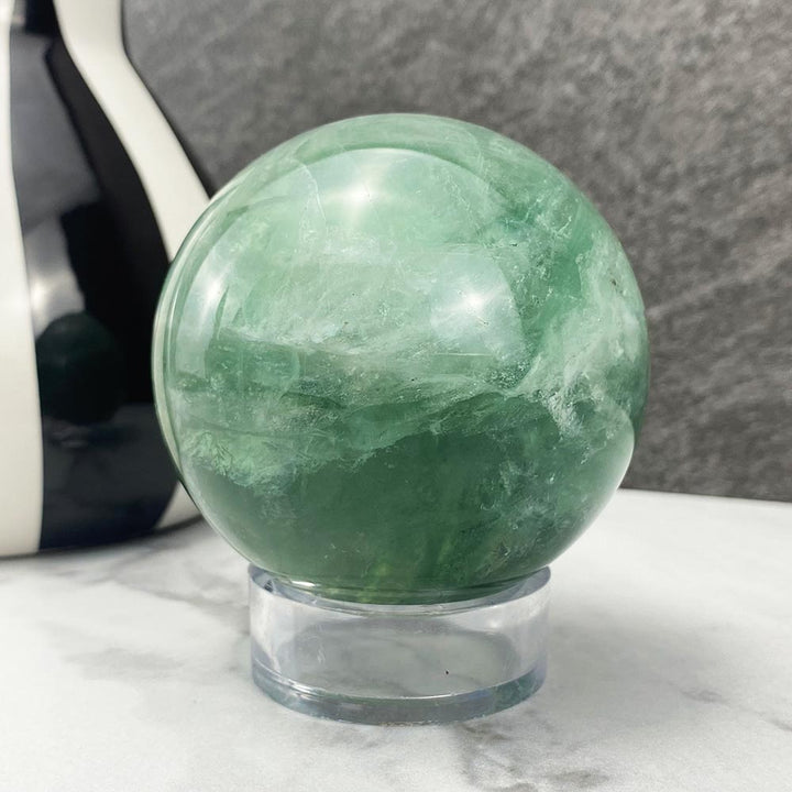 Green Fluorite Crystals Sphere