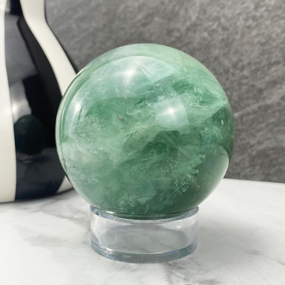 Green Fluorite Crystal Sphere