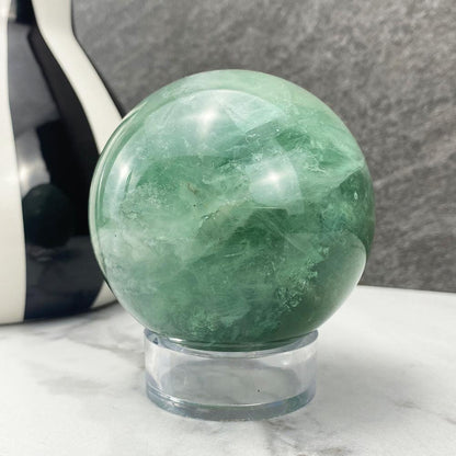 Green Fluorite Crystal Sphere