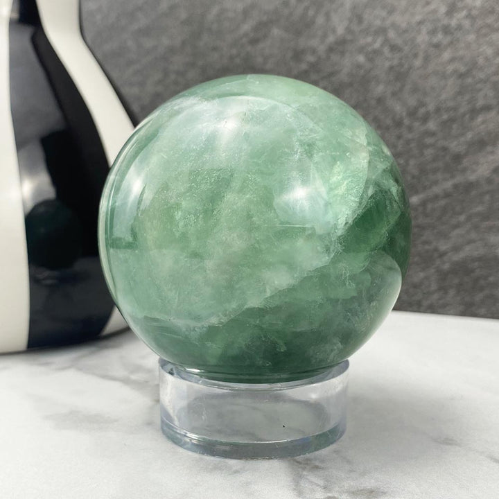 Green Fluorite Crystal Sphere