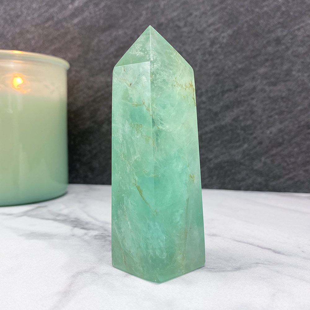 Polished Green Fluorite Tower