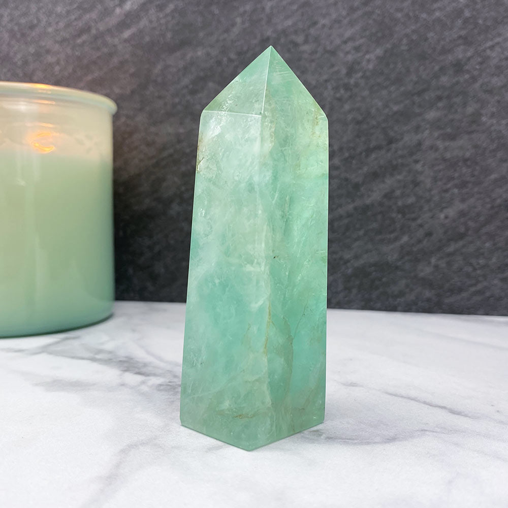 Polished Green Fluorite Tower